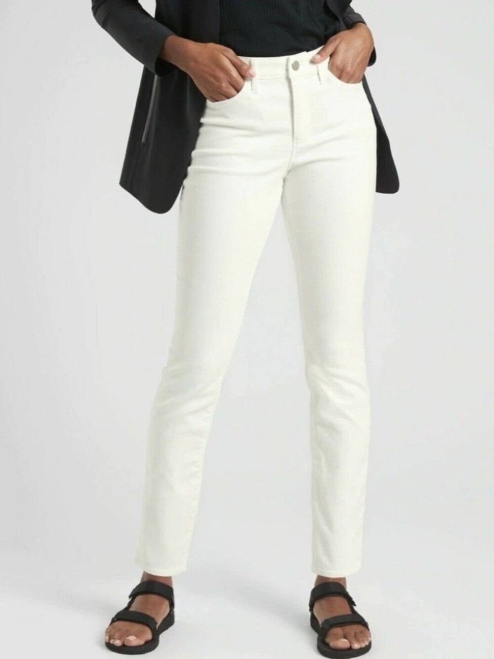 ATHLETA SCULPTEK WHITE STRETCH SKINNY JEANS